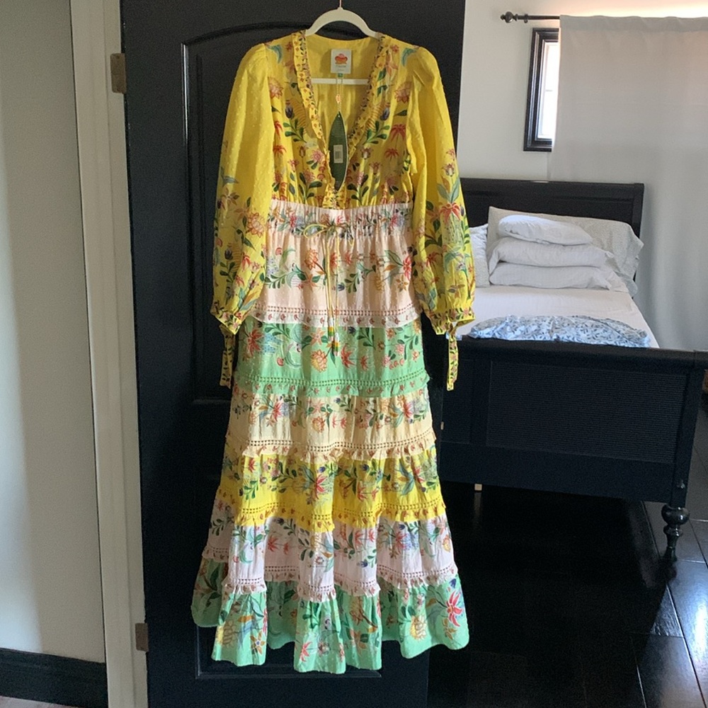 FARM RIO‼️‼️ Mixed Delicate Flowers Long Sleeve
Maxi Dress‼️ - Picture 4 of 10